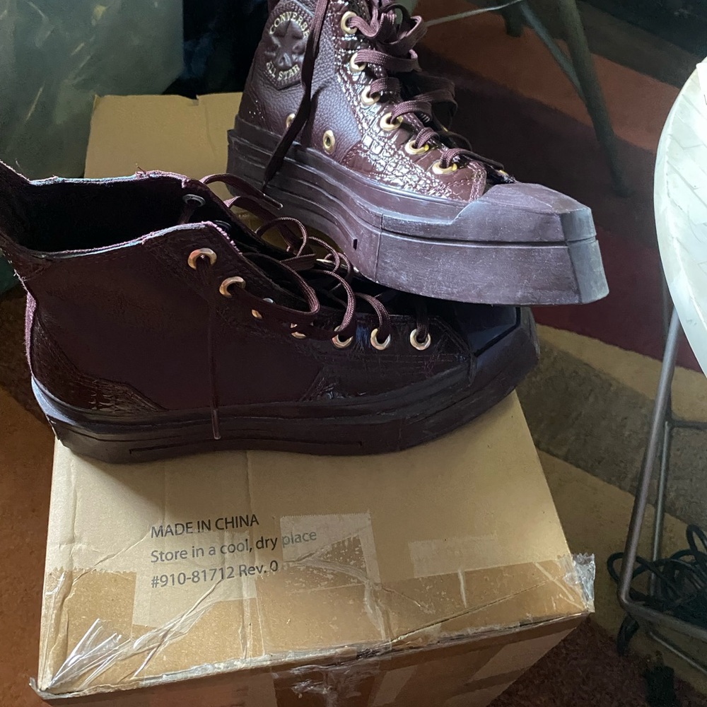 Converse Women's Platform High-Top Sneakers - Burgundy